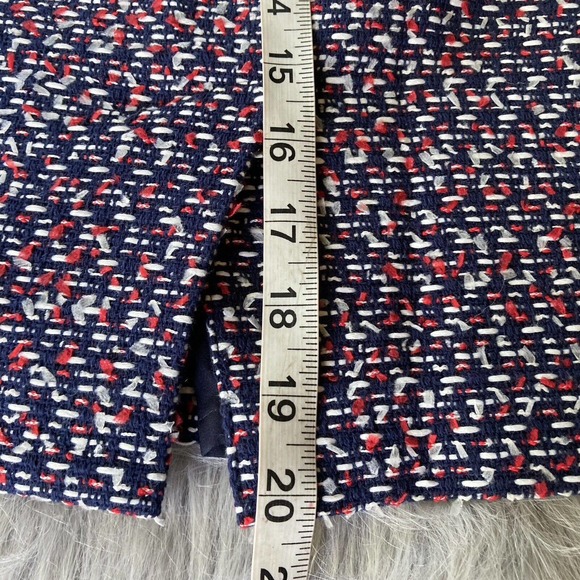 Talbots Petite Sz 2P Pencil Skirt Lined Red Navy Blue Knit Straight Career Work - Picture 11 of 12